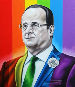 Francois Hollande Oil On Canvas